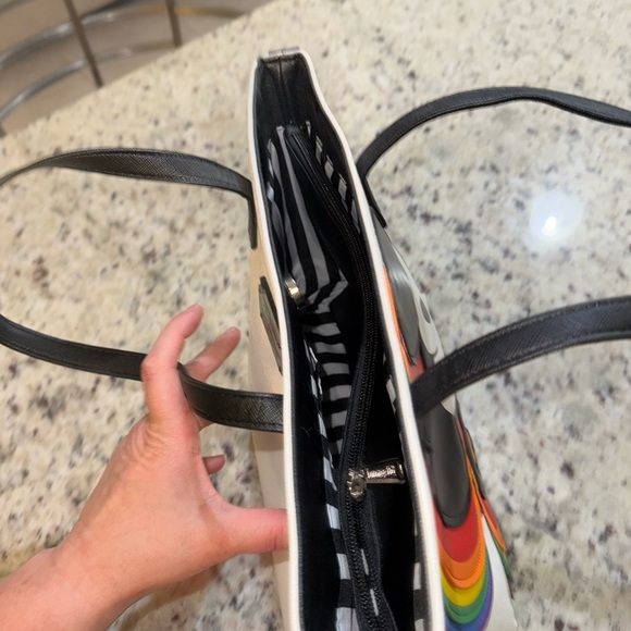 Disney Black and White Mickey Tote Bag with Rainbow Accents - Picture 4 of 6